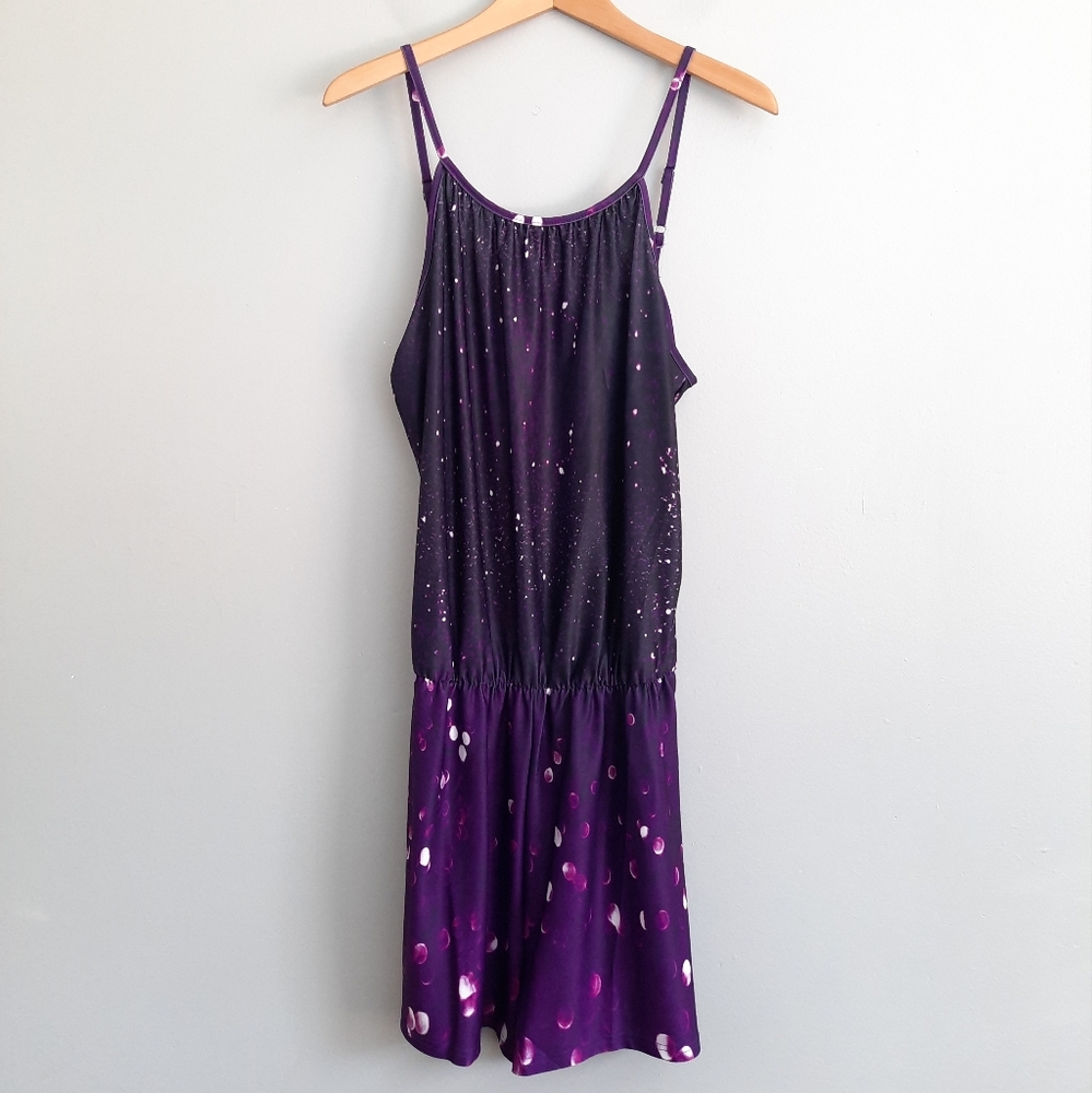 Lily Purple & White Spaghetti Strap Romper